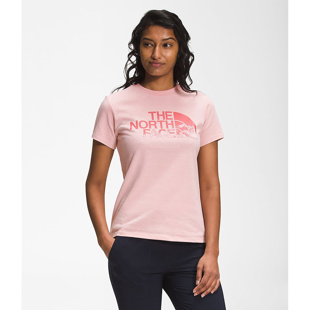 The North Face T-Shirts Womens Australia - The North Face Short Sleeve Logo Play Rose (LZU-750861)